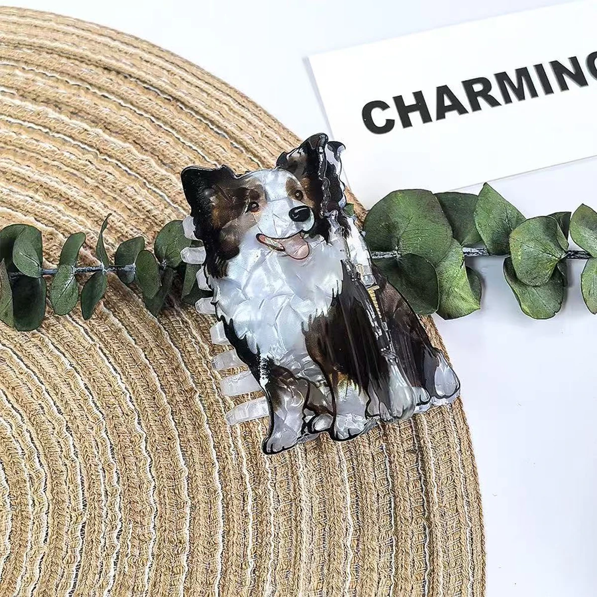 1pc 귀여운 중간 동물 머리핀, 곱슬 Shiba Inu 코기 강아지 아크릴 그립 클립 만화 머리핀 팬 헤어 상어 클립