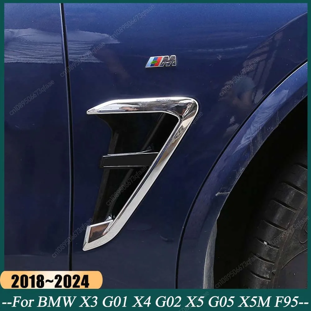 

For BMW X3 G01 X4 G02 2018-2024 X5 G05 X5M F95 2019-2022 Front Fender Side Air Vent Cover Trim Car-styling ABS Body Kits Tuning