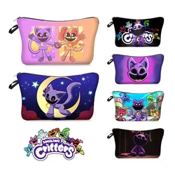 Smiling Crittersed Catnap Women Kid Cosmetic Bag Anime Cartoon Printed for Girl Child Female Coin Makeup Storage Purse Cute Gift