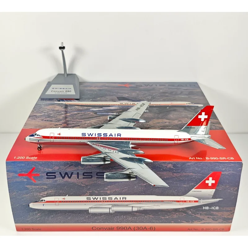 

B-Models 1/200 Scale Swiss Airlines Convair 990A HB-ICB Alloy Aircraft Model Collection Decoration Item