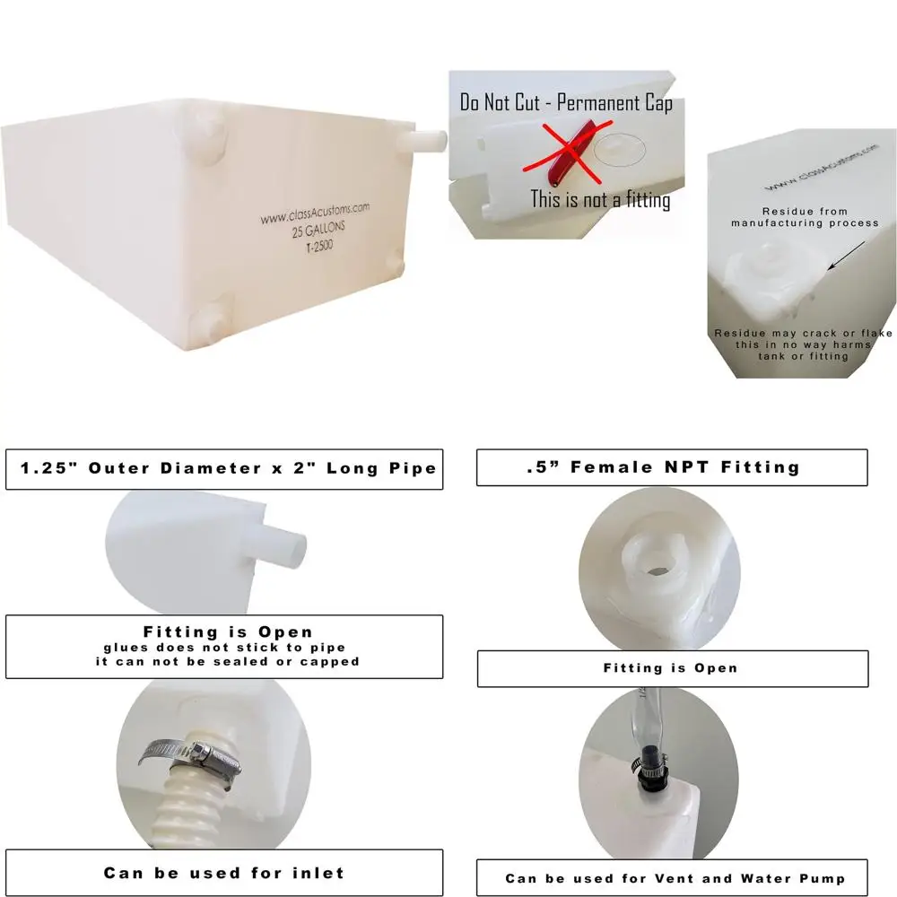 Tanque de almacenamiento de agua dulce y residual RV de 25 galones con cancelación para vehículos campistas