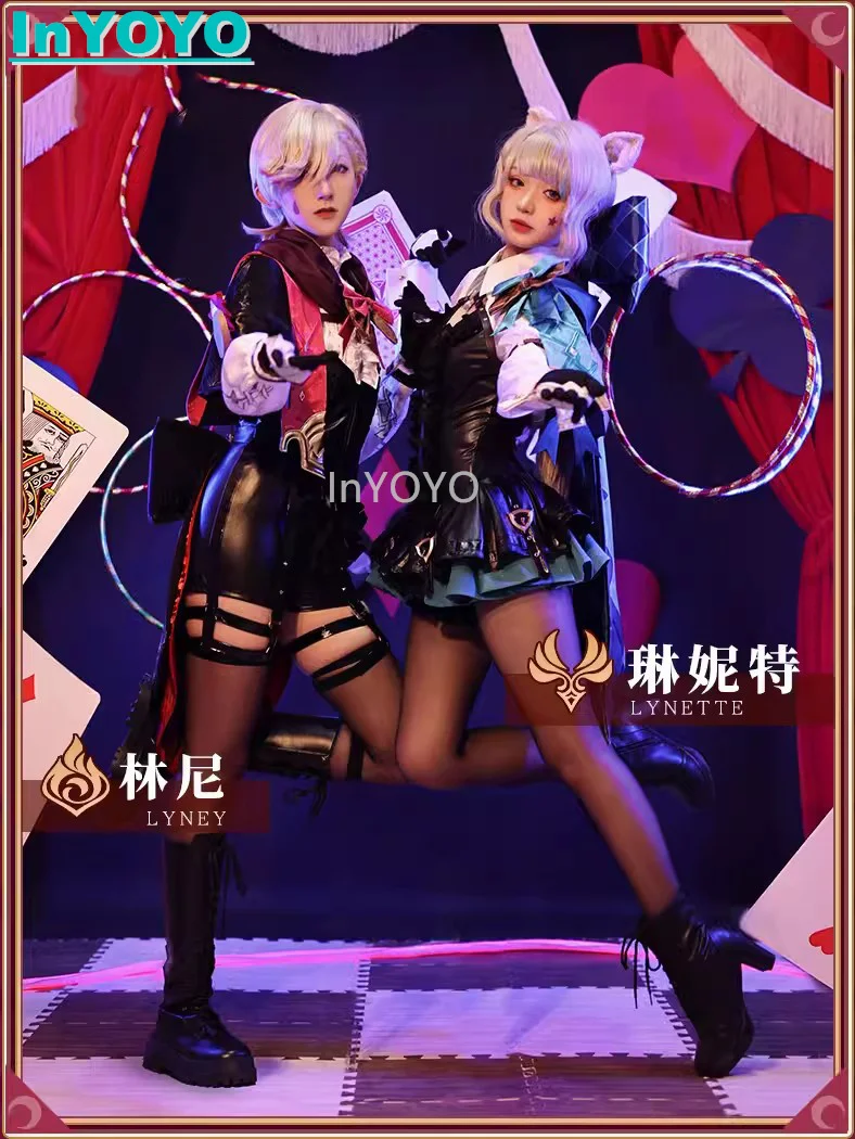 InYOYO Lyney/Lynette Magician Cosplay Costume Genshin Impact Game Suit Lovely Uniform Halloween Party Outfit Women New 2023