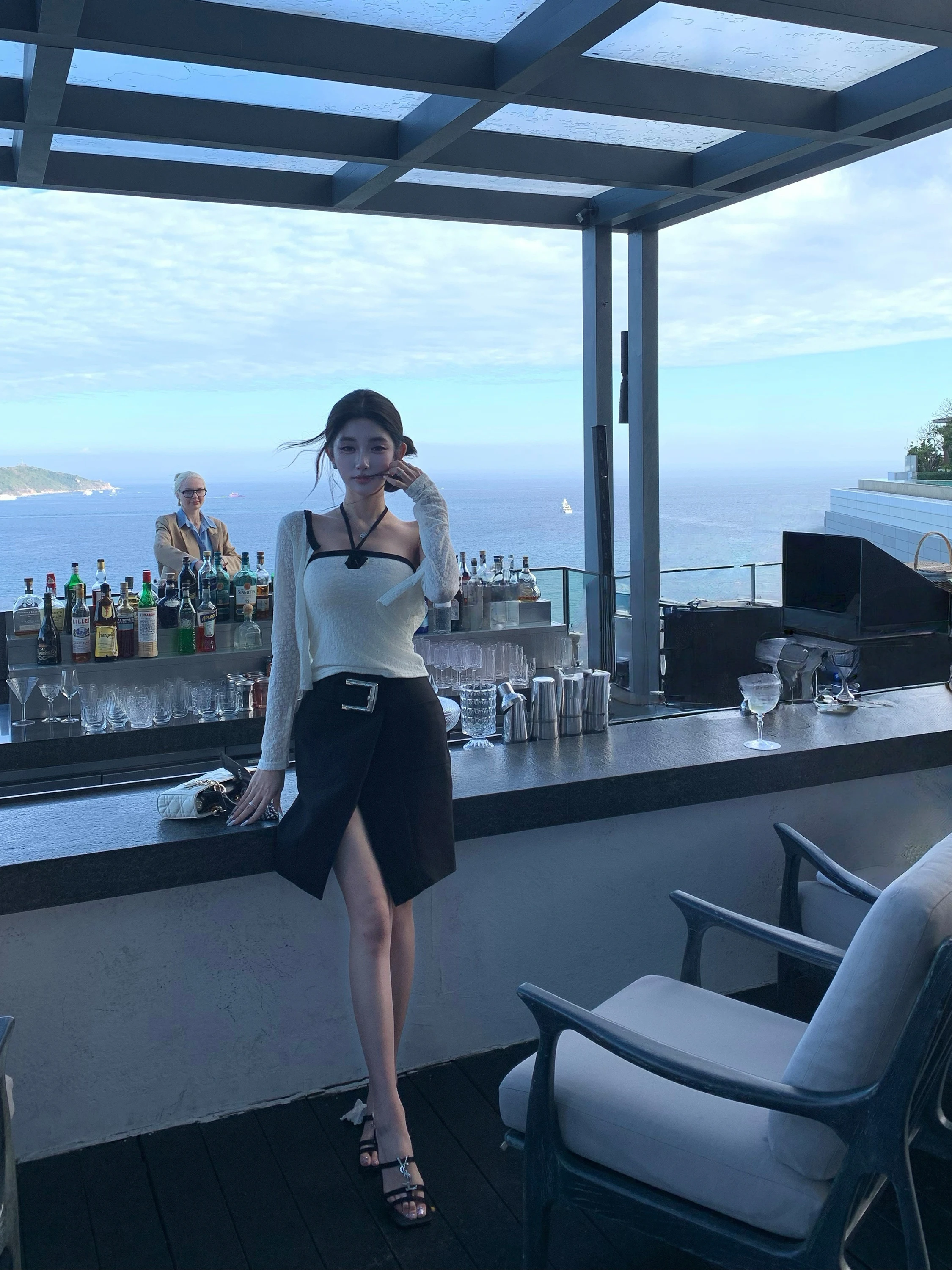 

Универсальная юбка-карандаш Barb Chill с высокой талией и разрезом, женская летняя юбка с защитой от просвечивания, модная деловая повседневная юбка