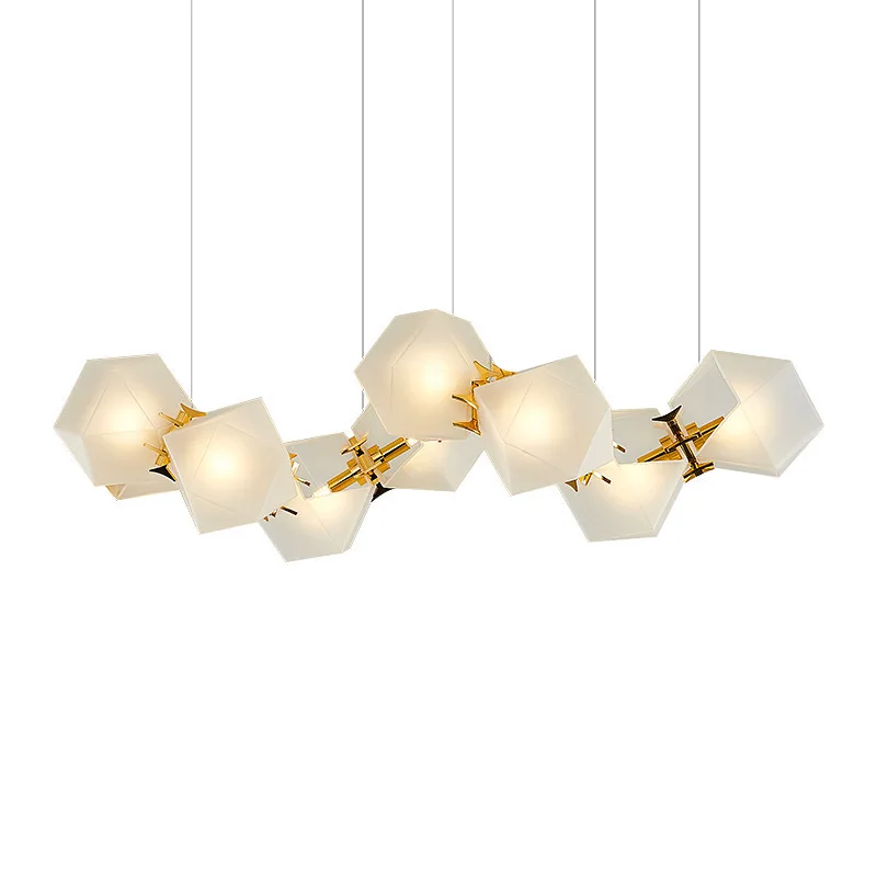 

Nordic postmodern creative restaurant bar front desk chandelier Danish design DNA glass strip office clothing store