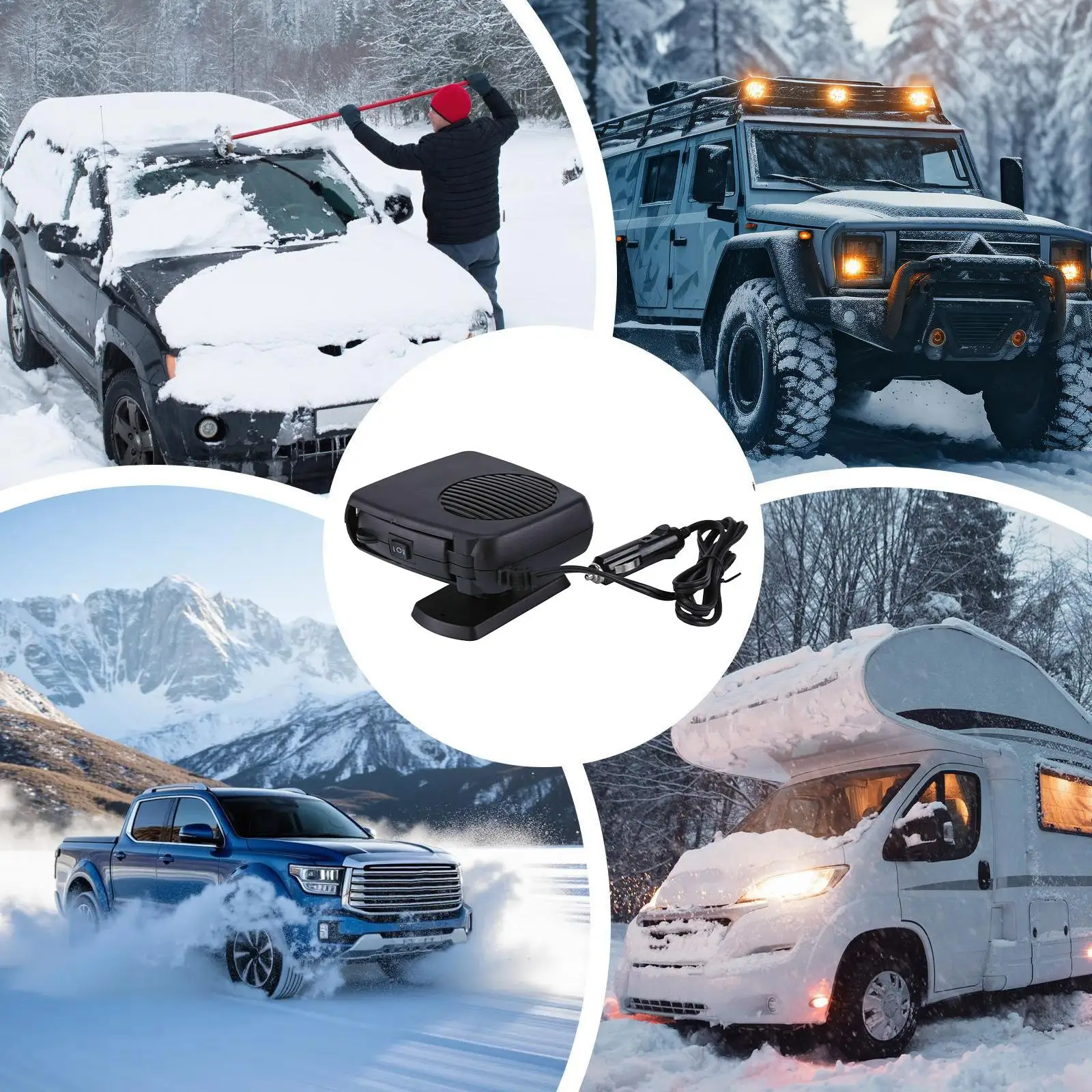 Car Heater 24V Portable Auto Heater Windshield Demister Car Windshield Demister For Drivers Campers Travelers Tailgating Trucks
