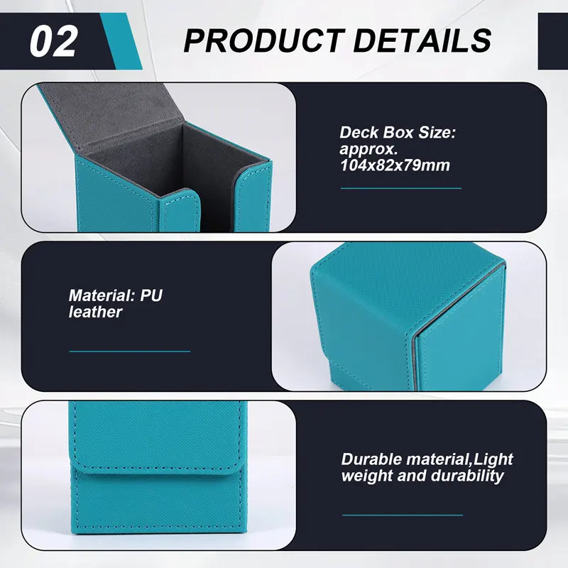 علبة البطاقات صندوق سطح السفينة الأكمام بطاقات سطح السفينة صندوق الألعاب لمجلدات Yugioh MTG: 100+