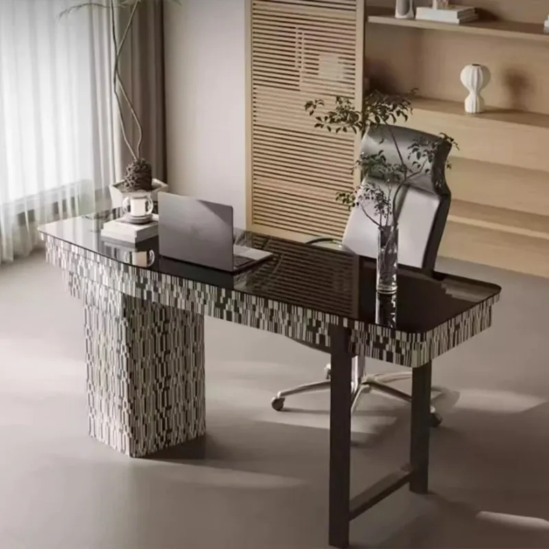 Italian light luxury solid wood desk villa living room designer modern creative writing desk fashionable personalized desk