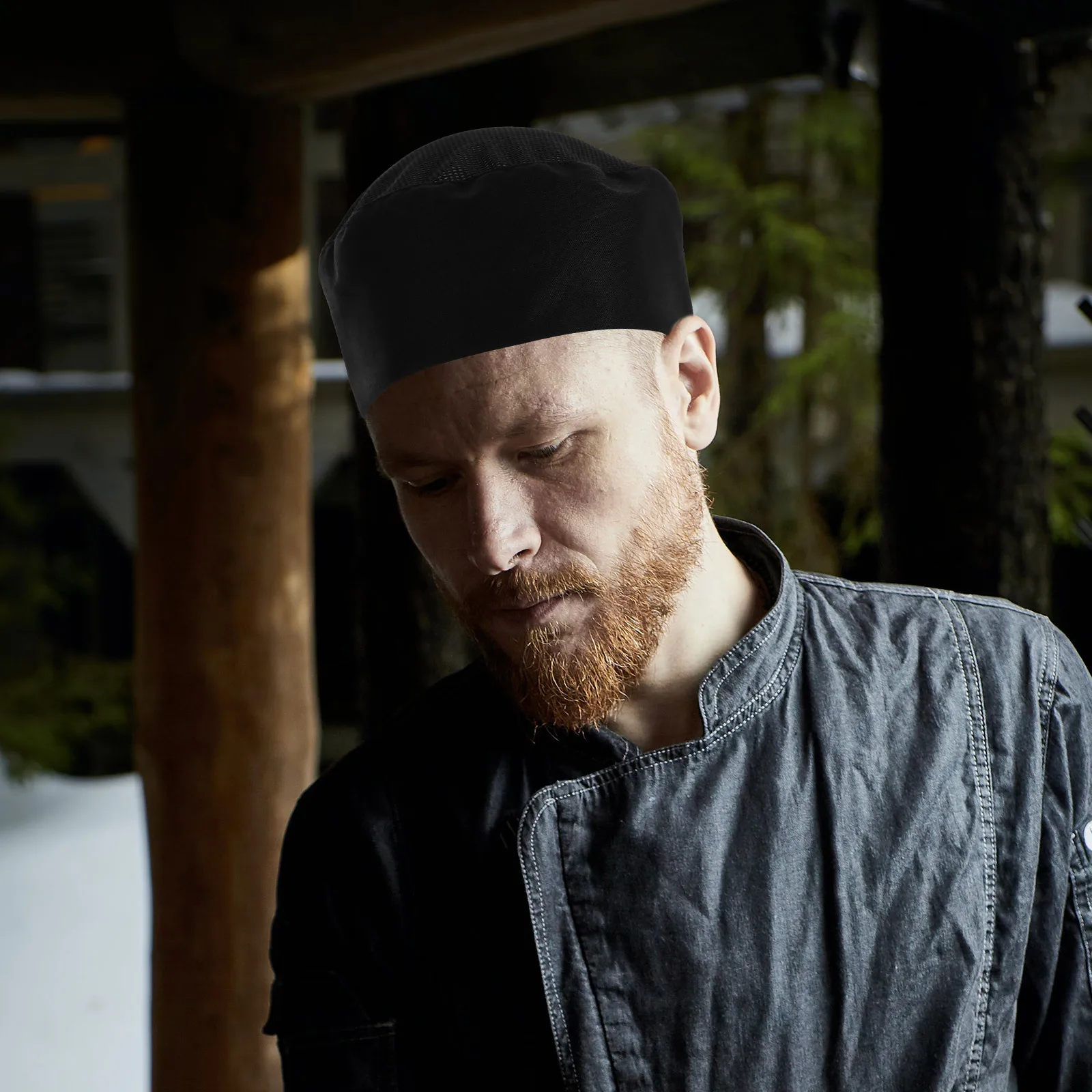 Boné profissional para homens chefs malha catering chapéu respirável leve uniforme acessório para equipe de cozinha