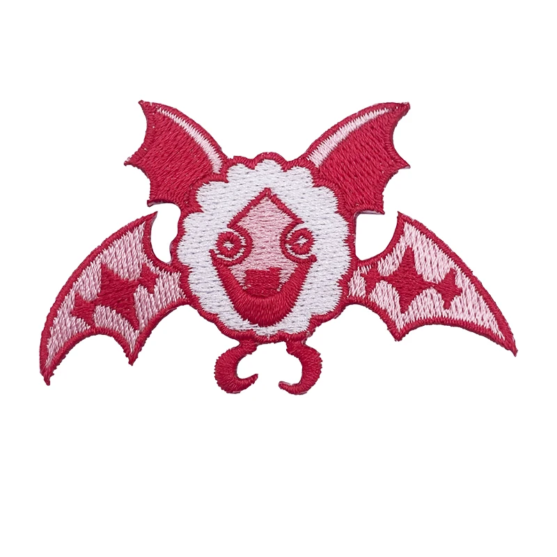 

Bulk Cartoon Pink And White Cute Bat Embroidery Accessories Unique Quality College Design Embroidery Applique Designs For Gift