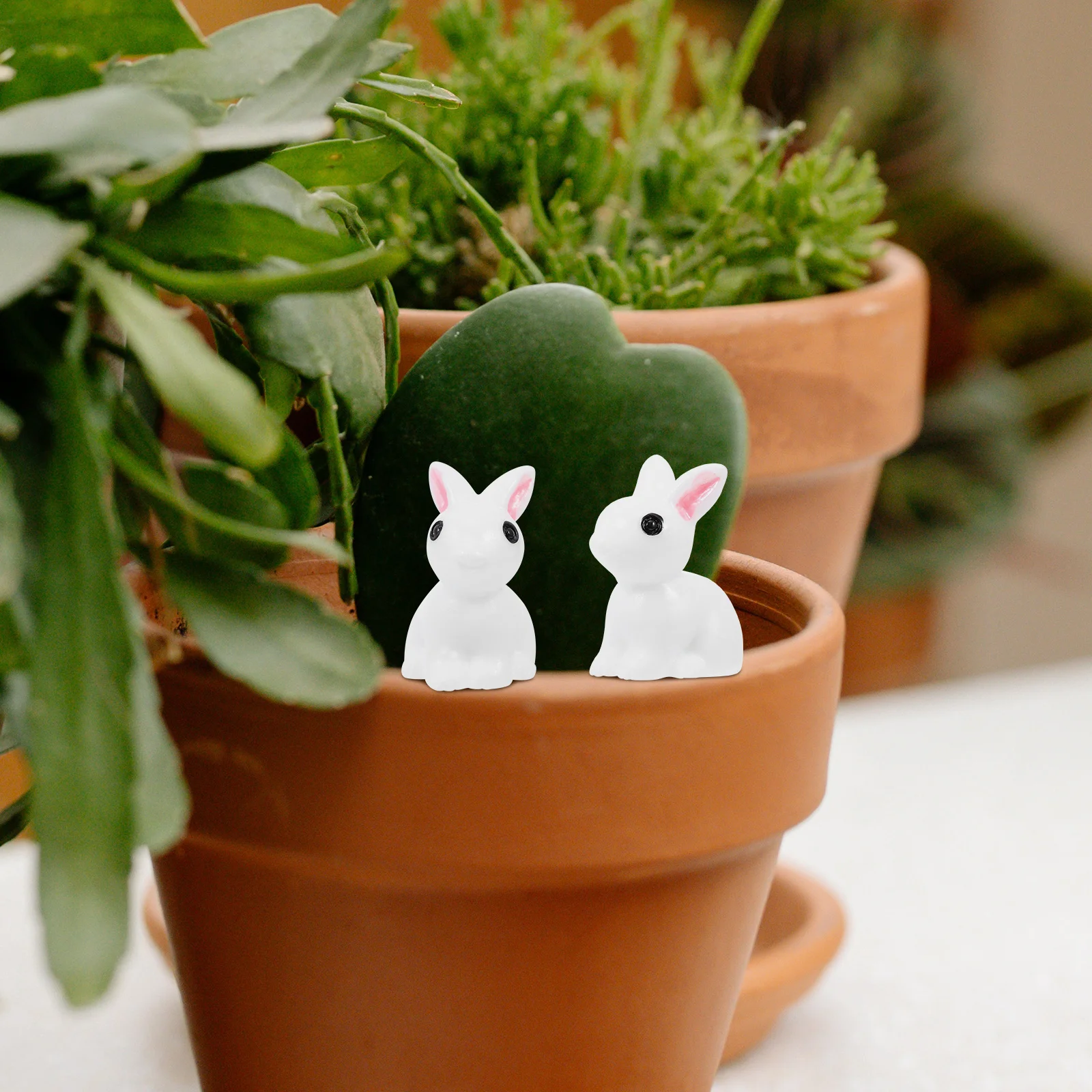 

30Pcs Cute Rabbit Resin Decorations Mini Animal Adornments for Garden Balcony DIY Bonsai Pot Home Desktop Decor