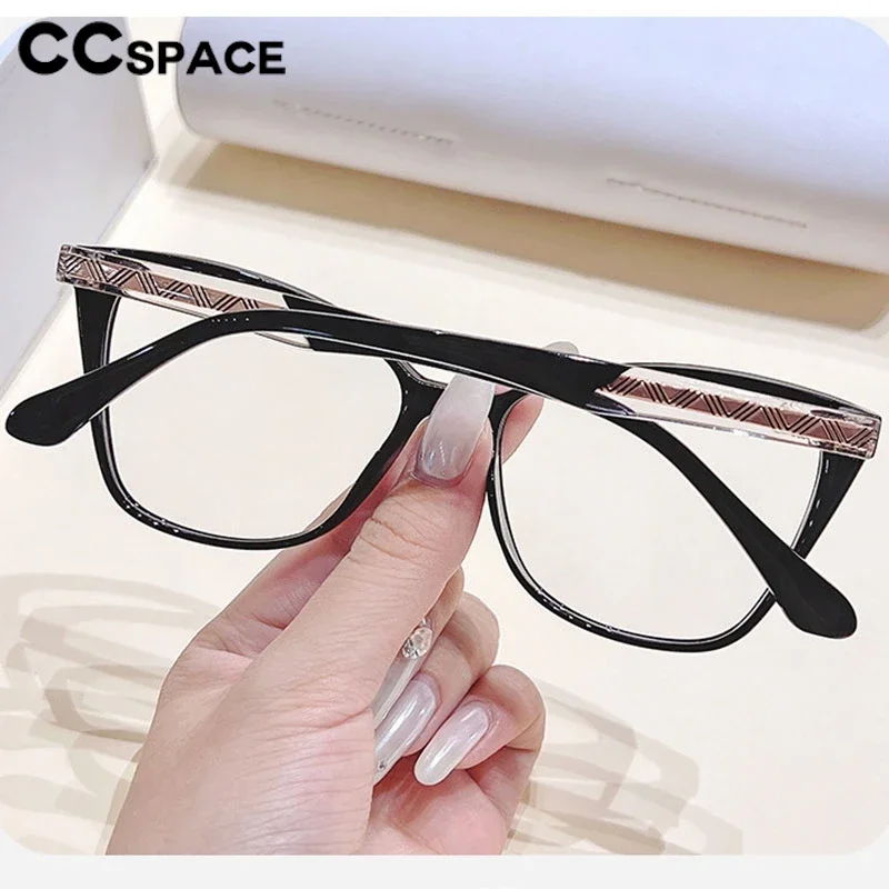 Color-blocked TR90 Anti Blue Light Glasses Frame Square Spring Hinge Clear Eyeglass Customizable Prescription Spectacles #302675