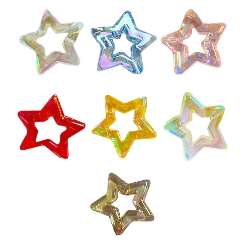 Hollow Star Pendants Acrylic Star Charm Small Star Necklace Bracelets Supplies Acrylic Material for Bracelets Necklace