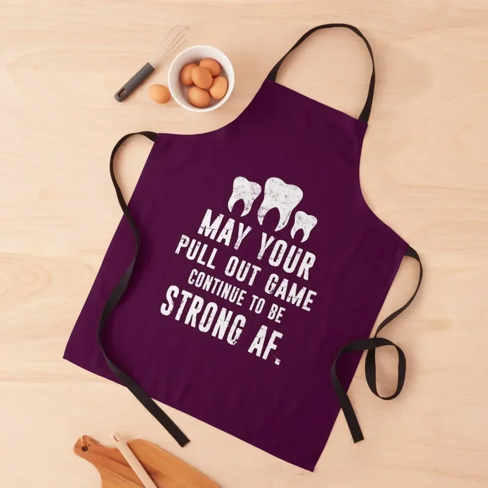 

Funny Dentist Gift - Dentist Birthday orthodontist - Pull Out Game Strong AF Apron man chef uniform Men'ss Women's Dress Apron