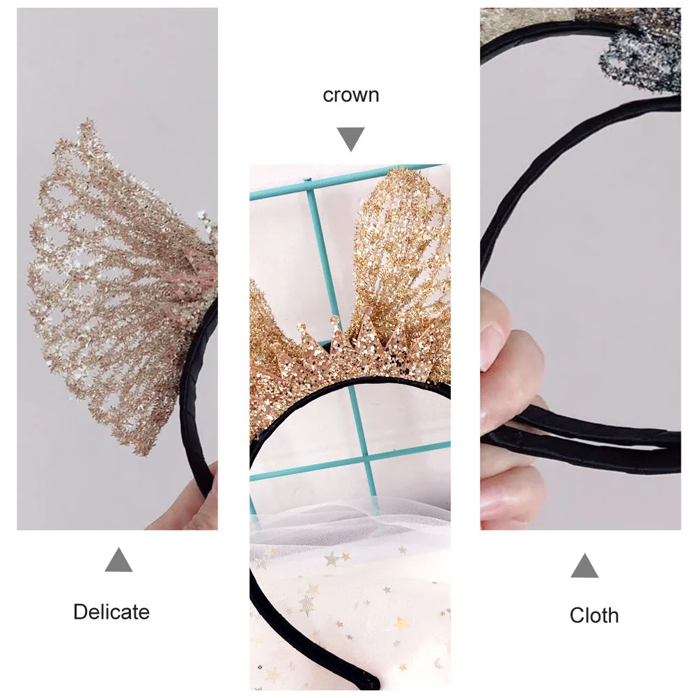 

1pc Lovely Crown Headband Kids Hair Hoop Party Fabric Accessory Child Headbands Elegant Creative Glistening Birthday