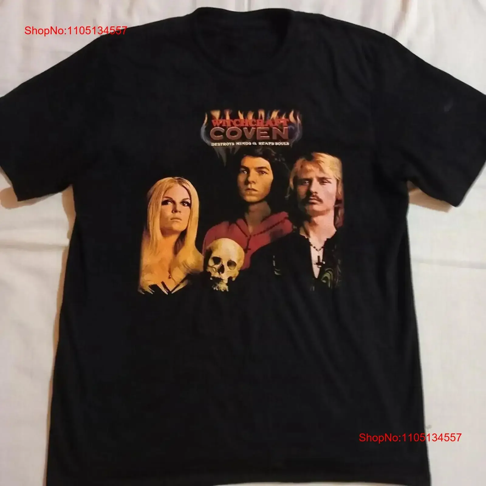Coven Witchcraft Destroys Minds Reaps Souls T Shirt BO1335 vintage Washed Soft homme graphic Stylish Comfortable