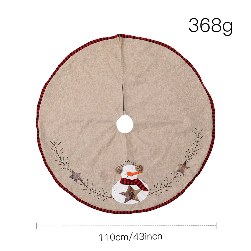 

Snowman Christmas Skirt Linen Material Hold More Decorations Gifts Farmhouse Style Xmas Christmas Tree Skirts Skirts