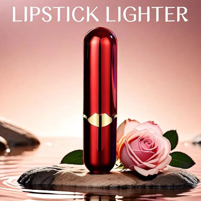 

Women's Metal Windproof Lighter:Gradient Color Lipstick Style, High-value Butane Gas Type, Smoking Gadgets/Cigarette Accessories