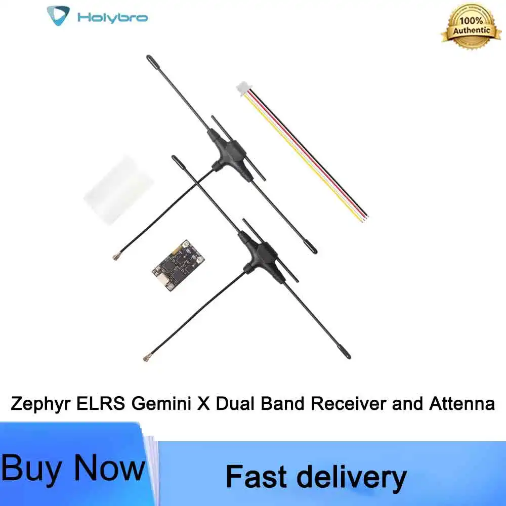 Holybro Zephyr ELRS Gemini X Dual Band Receiver Latest ELRS Technology 2.4GHz/900MHz Dual-Band T Antenna IPEX1 for RC FPV Drone