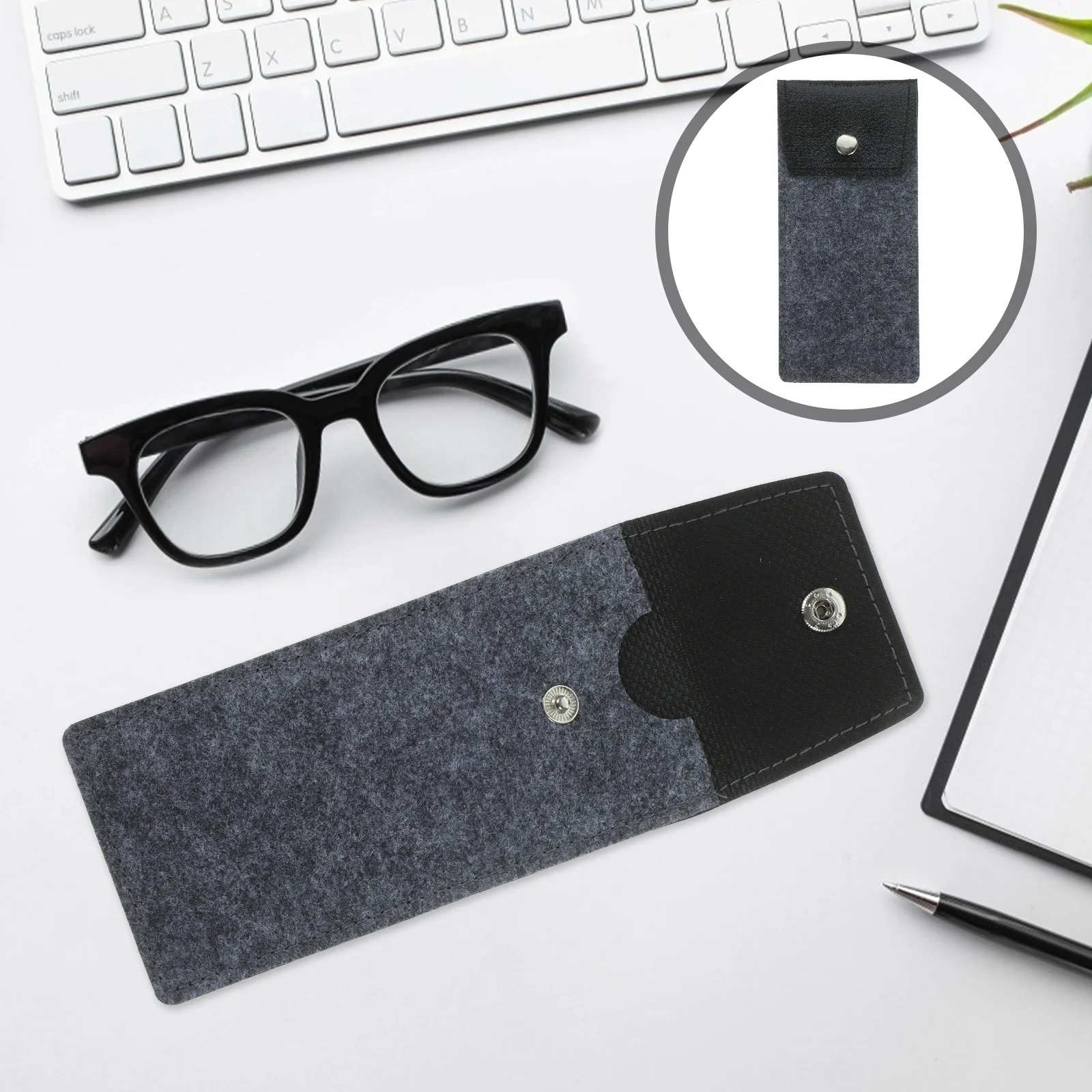 

3Pcs Chic Glasses Pouch Well-Made Felt Eyeglass Case Simple Design Reading Glasses Bag for Elderly Friendly Use