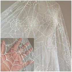 Spider Web Embroidery Gauze DIY Stage Costume Sequin Embroidery Wedding Dress Skirt children's Wear Background Decorative Cloth