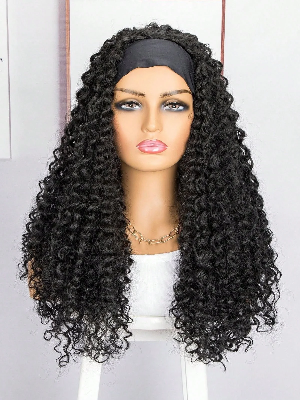 

Headband Wig Human Hair Deep Wave Human Hair Wigs 24 Inch Virgin Brazilian None Lace Front Wig Glueless Straight Body Culy Wave Machine Made Wigs Half Wig for Black Women Natural Colour