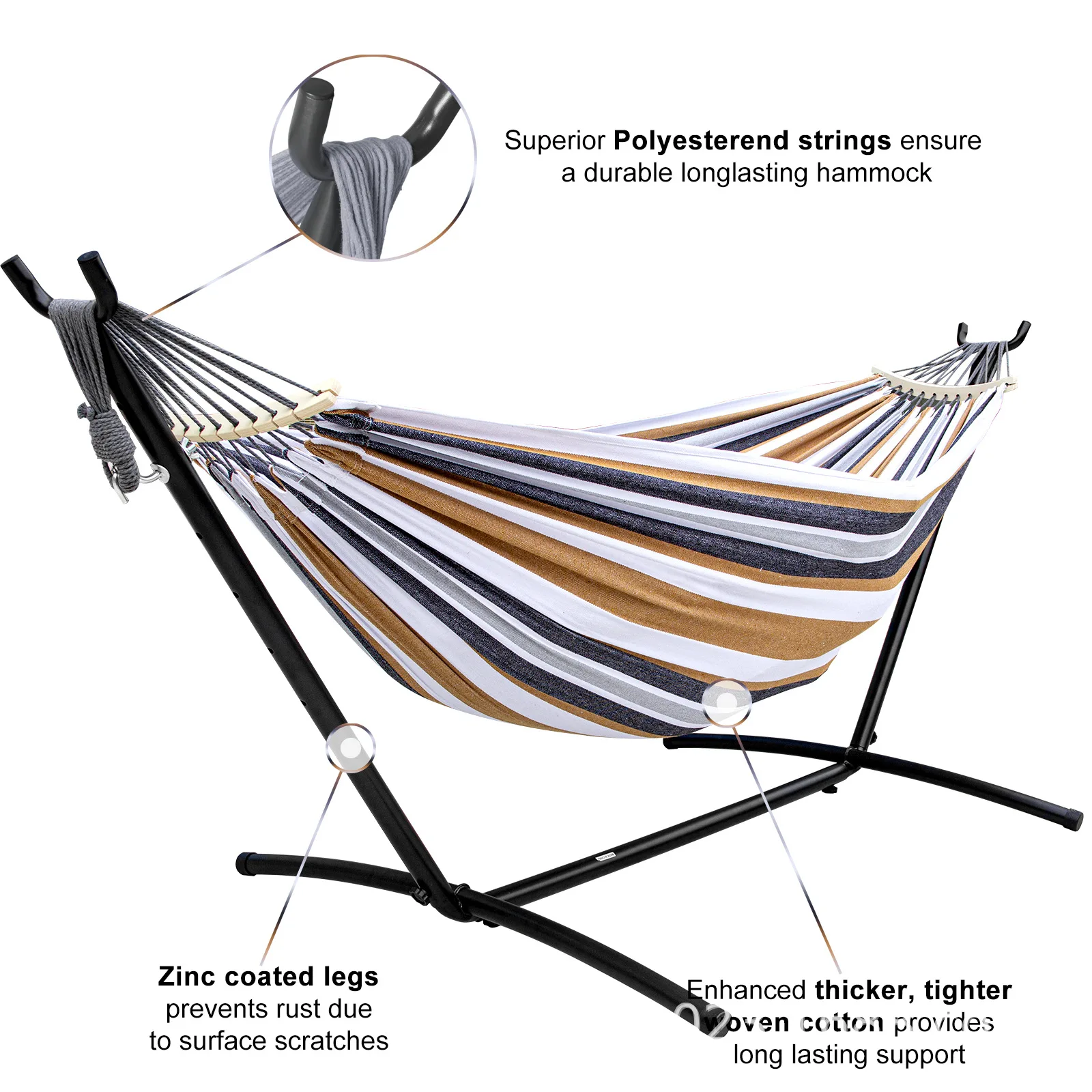 Factory direct sales Cross-border popular hammock Outdoor swing bracket Hammock Portable camping Double single hammock