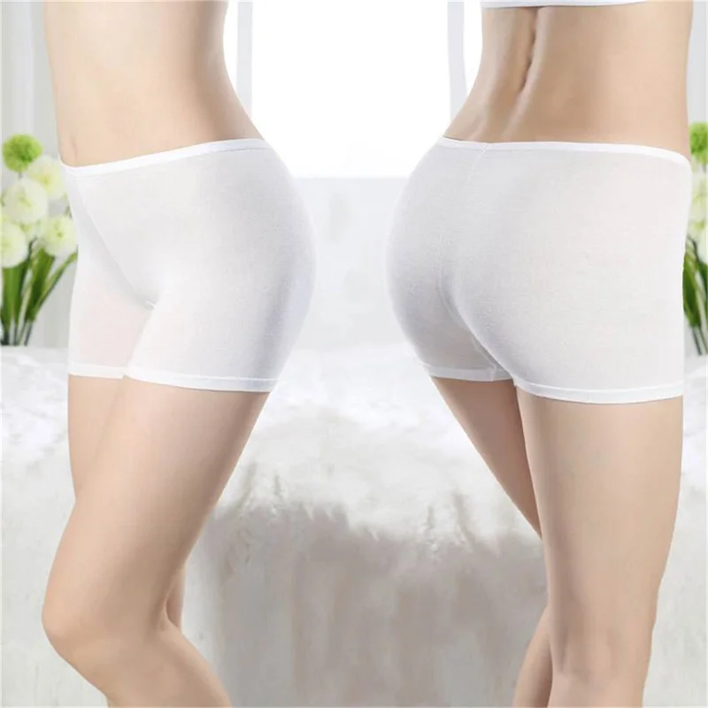 Women Soft Cotton Seamless Safety Short Pants Summer Under Skirt Shorts Ice Silk Breathable Short Tights Underwear