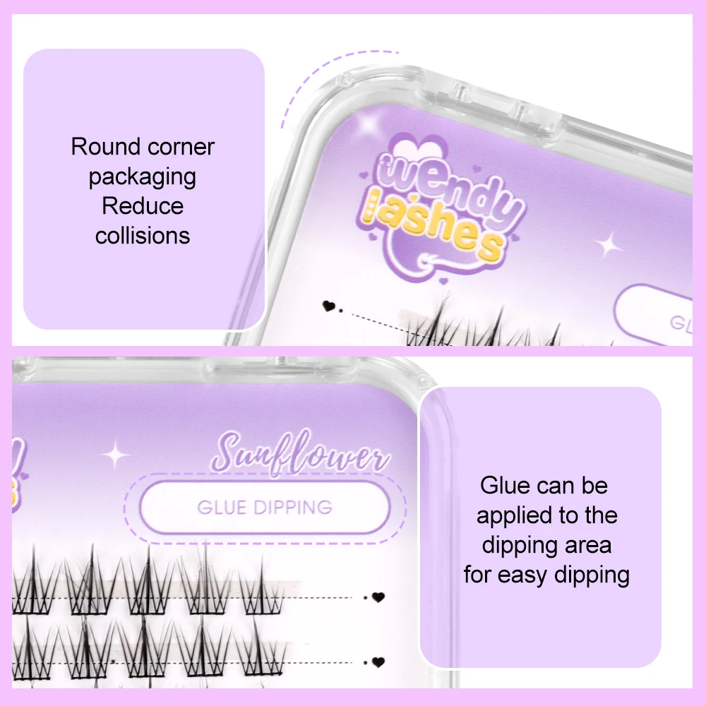Wendy Lashes Cluster Wimpers Natuurlijke wimperverlenging Volume Individuele wimpers Gemengde ladewimpers Cluster Natuurlijke doe-het-zelfwimpers