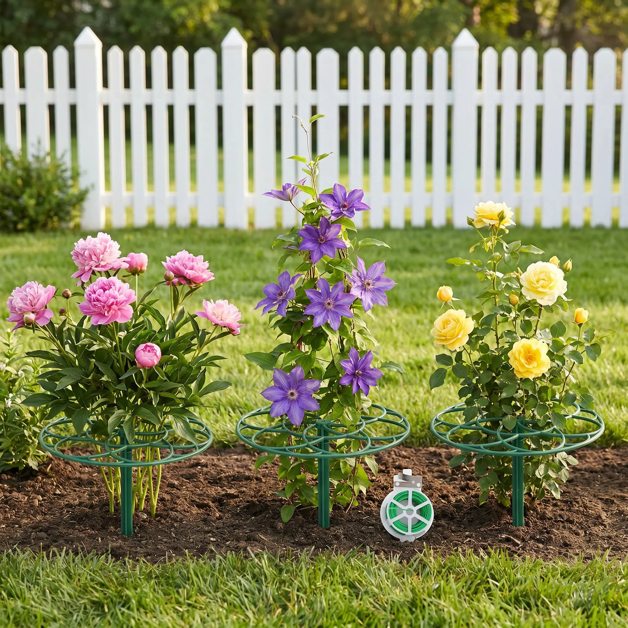 1Set Compact Flower Support Tower Plant Support Structure for Sunflowers Peonies Tomatoes Watermelon Outdoor Garden Balcony
