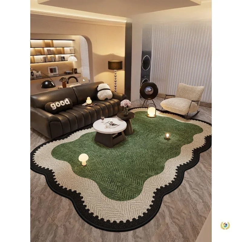 Living room carpet, new Italian retro leave-in, no care, erasable thickened sofa floor mat, anti-skid pad