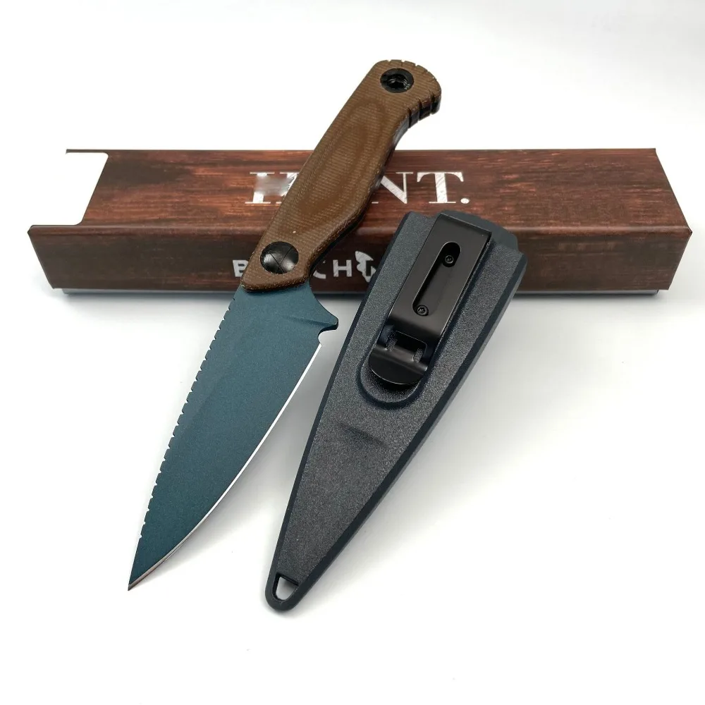 Bm203BT 소형 직선 칼 리넨 손잡이 휴대용 날카로운 야외 캠핑 과일 칼