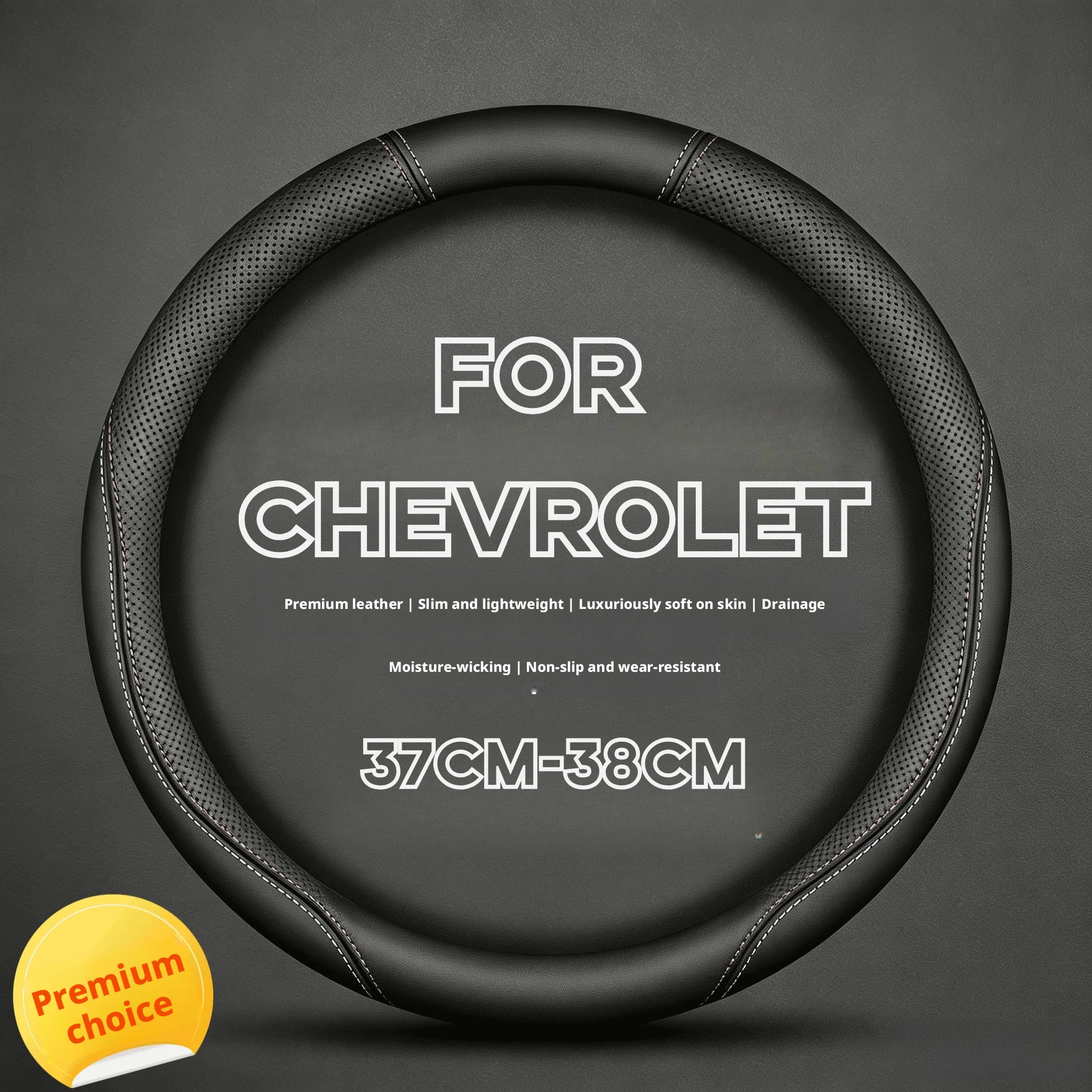 Fit 14.5-15in Skin Friendly Minimalist Steering Wheel Cover for Chevrolet Cruze J300, Sonic/Aveo, Captiva 1st Gen, Onix/OnixPlus