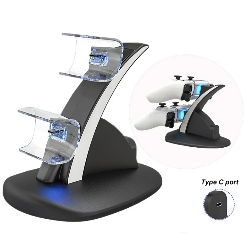

For PS5 Controller Type-C Dual Sense Charging Station Dual Charging Dock Charger Stand for PlayStation 5 Game Accessories