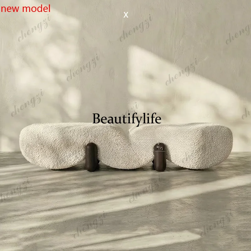 Solid wood fabric living room sofa, bedroom bedside stool, homestay leisure stoolN138