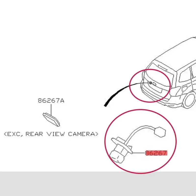 For Subaru Outback Legacy BS 2015-2019 Forester SJ 2013-2018 Car Rear View Backup Parking Camera