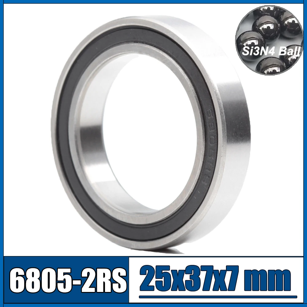 

2PC 6805 2RS Hybrid Ceramic Bearing 25*37*7 mm Bicycle Bottom Brackets Spares 6805RS Si3N4 Ball Bearings