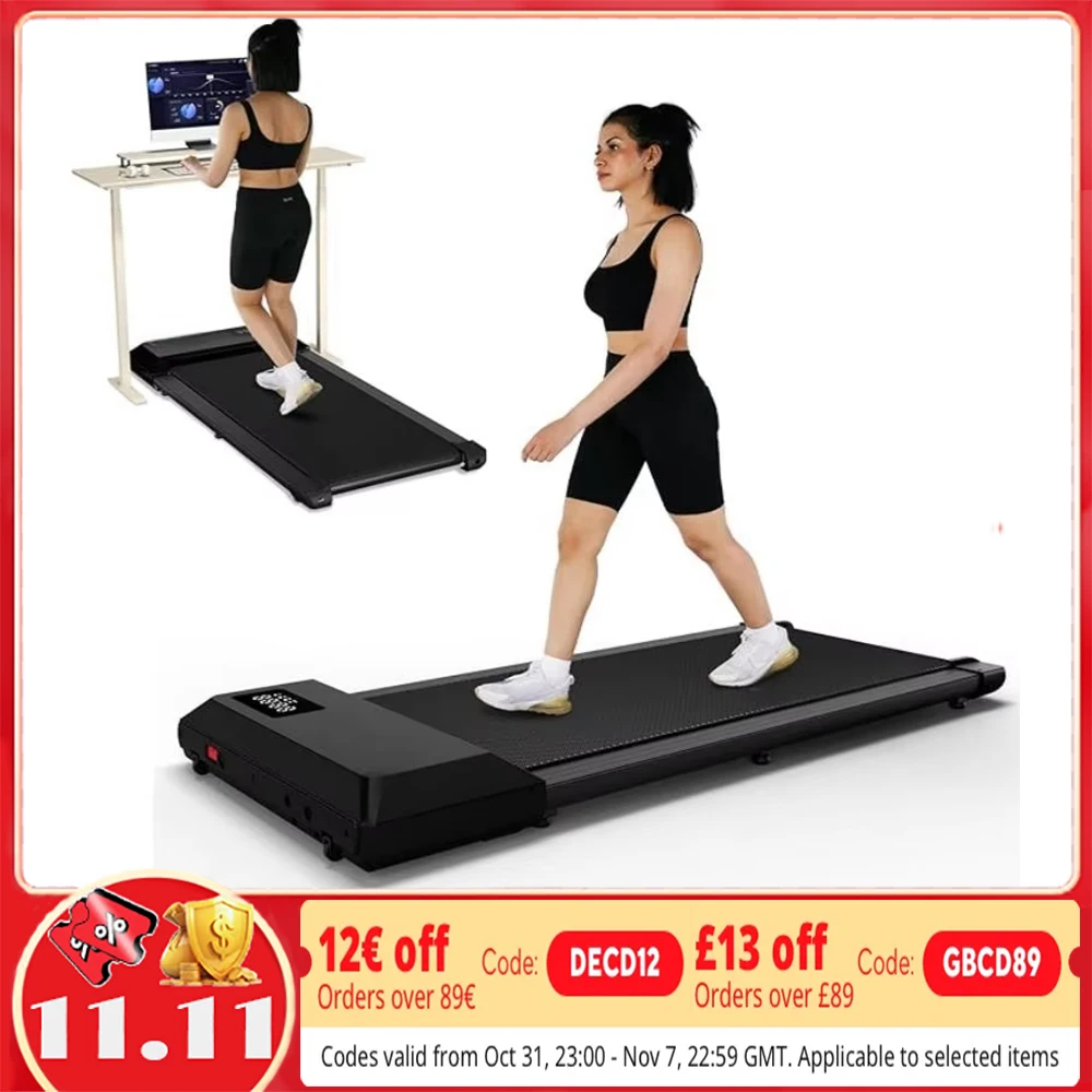 Cinta de correr portátil 2 en 1 con capacidad de peso de 300 Ibs, 2,5 HP, para el hogar, con pantalla LED de Control remoto, cinta de correr para caminar