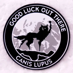 Good Luck Out There Canis Lupus Badge Wolf Enamel Pin Fantastic Mr Fox Brooch Childrens Literature Cartoon Movie Jewelry Gift
