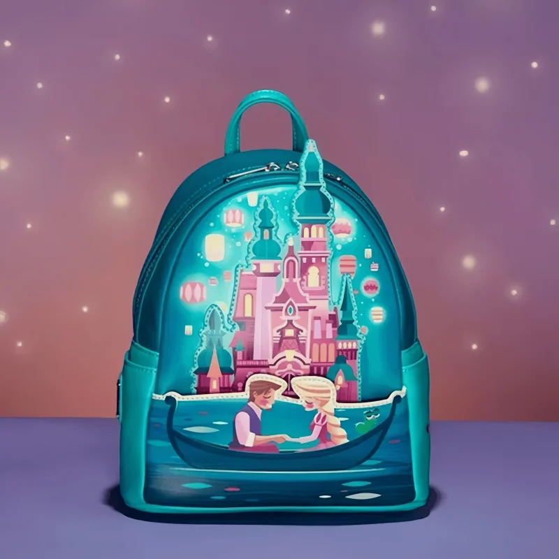 In Stock Arrival Loungefly Disney Tangled Backpack Glow-In-The Dark Cartoon Student Schoolbag Girls Casual Bag Kids Gifts ﻿