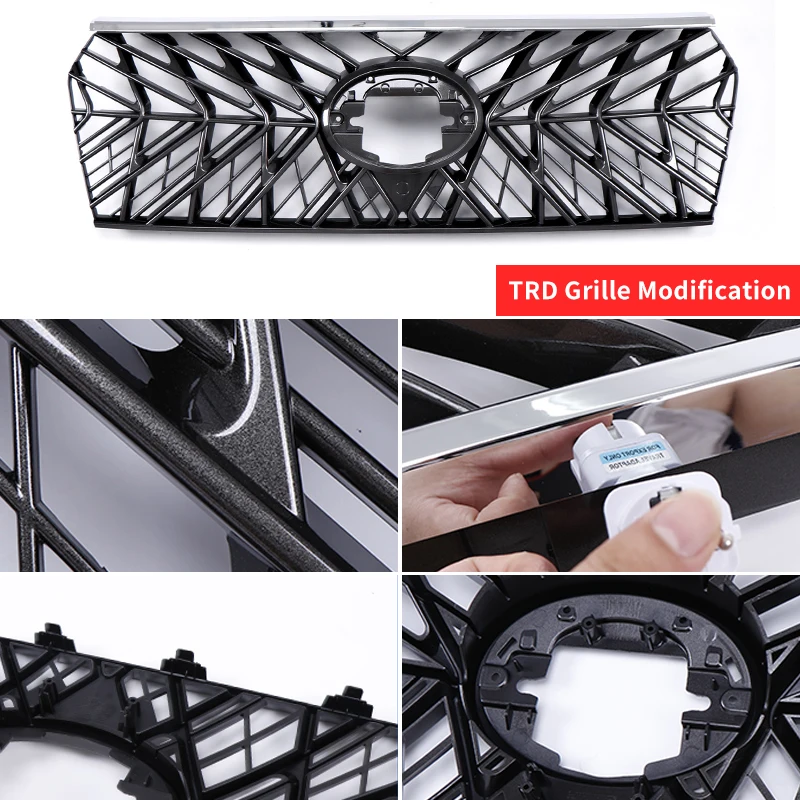 For 2014-2023 Toyota Land Cruiser Prado 150 Lc150 Grille Highlight Strip TRD Front Face Modification Decoration Accessories