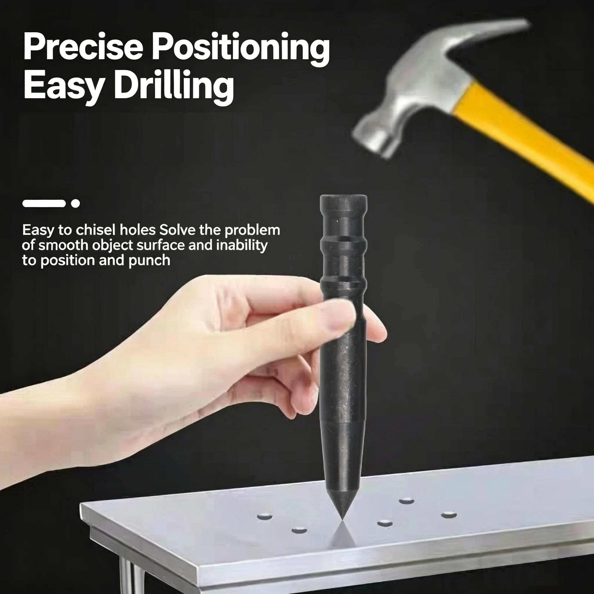 1/2/3Pcs Center Punch Locator for Spot Drilling, for Heavy-Duty Metal Drilling Positioner for Wood Iron Aluminum Glass