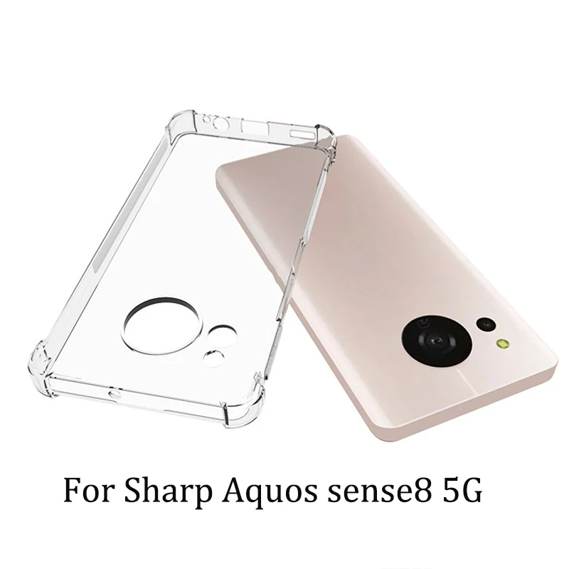 Para Sharp Aquos Sense 8 Sense8 funda con cojín de aire a prueba de golpes Airbag silicona TPU cubierta trasera transparente para Sharp Aquos Sense8 SH-M26