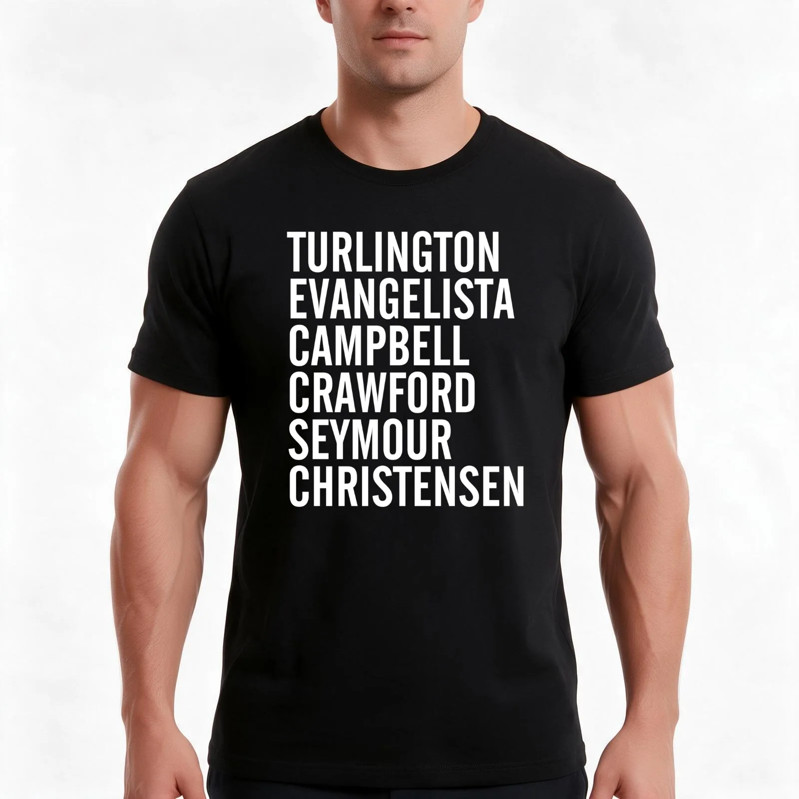 Turlington Evangelista Campbell Crawford Seymour & Christensen. (#Request) T-Shirt Summer Casual Cotton Tee 100% Cotton