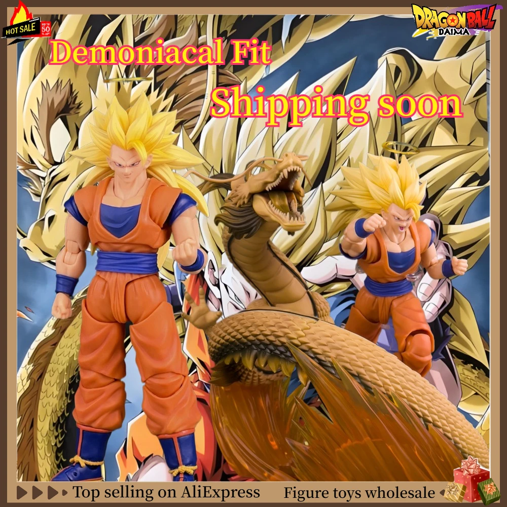 

【Доставка за 4 часа】Фигурка Dragon Ball Demoniacal Fit SSJ3 Super Saiyan Kakarotto Son Goku Dragon Fist Burst, игрушка в подарок