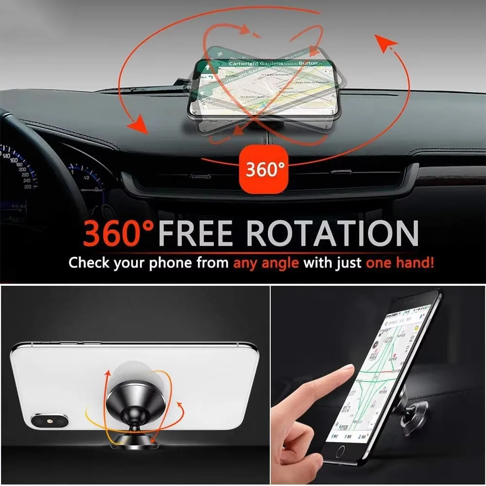 Magnetic Car Phone Holder Magnet Mount Bracket Stick on Car Dashboard Wall Mobile Cell Support in Car for iPhone Samsung Xiaomi view 5