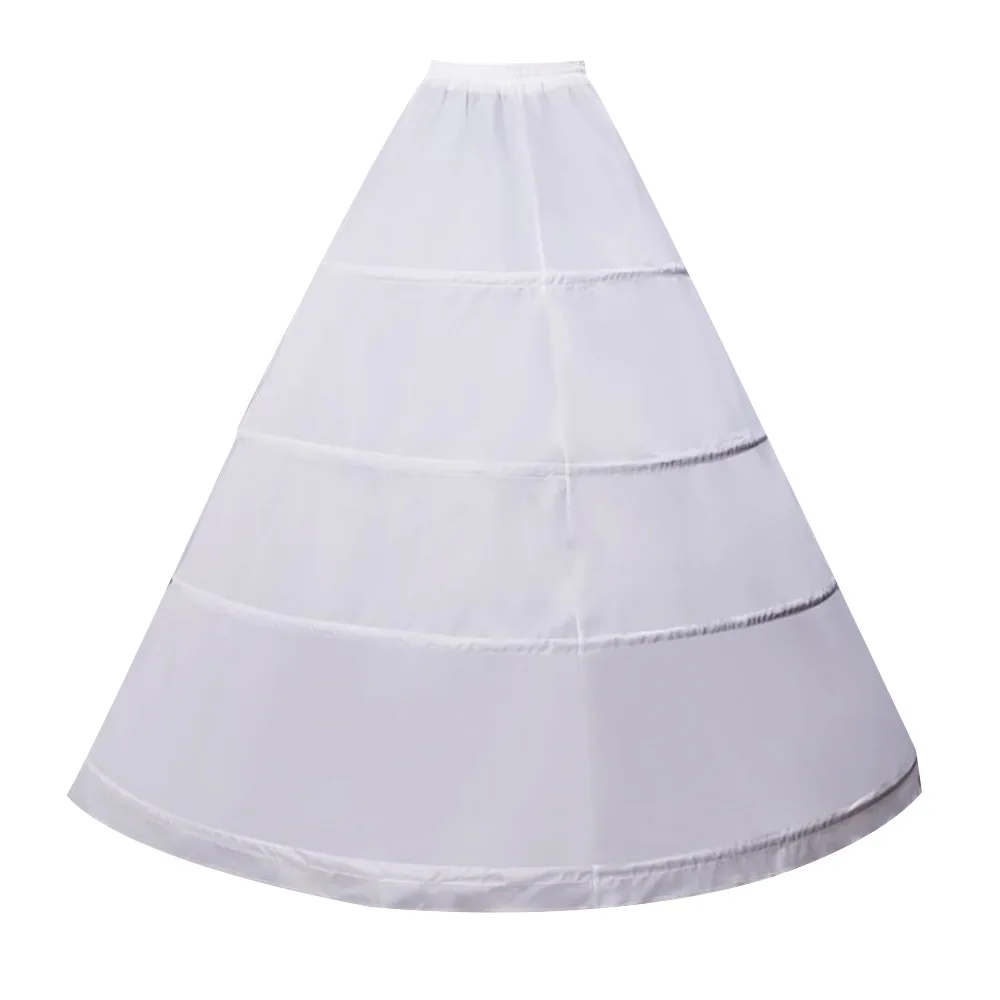 Women Crinoline Petticoat 4 Hoop A-line Skirt Slips Floor Length Underskirt for Wedding Ball Gown Bridal Dress 2024