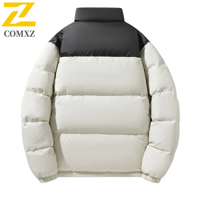 COMXZ 2025 New National 90 Duck Down Mens Thick Down Jacket Winter New Warm Cold Proof Color Block Coat Classic Down Jackets