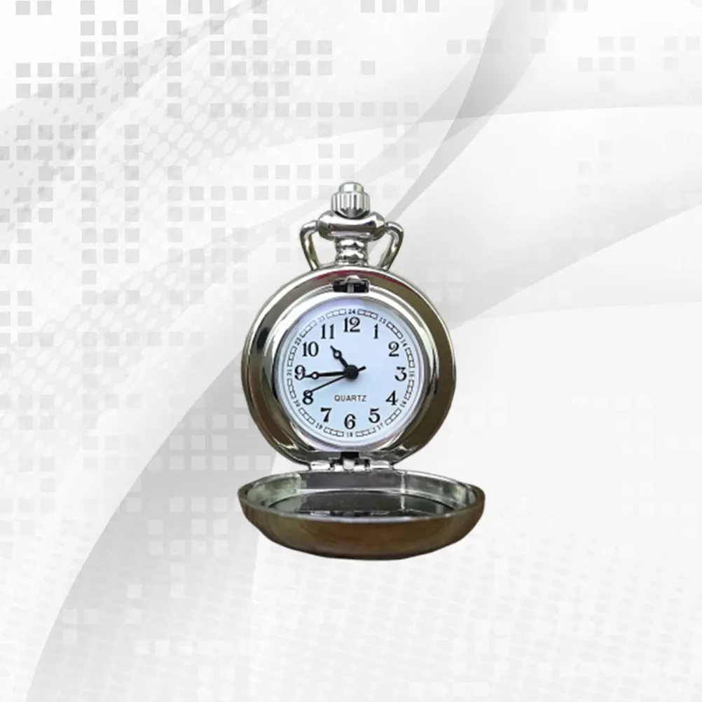 ساعة جيب فاخرة من سبائك الزنك بتصميم جرس عيد الميلاد وحركة كوارتز وضغط الوقت هدية للنشاط الخارجي