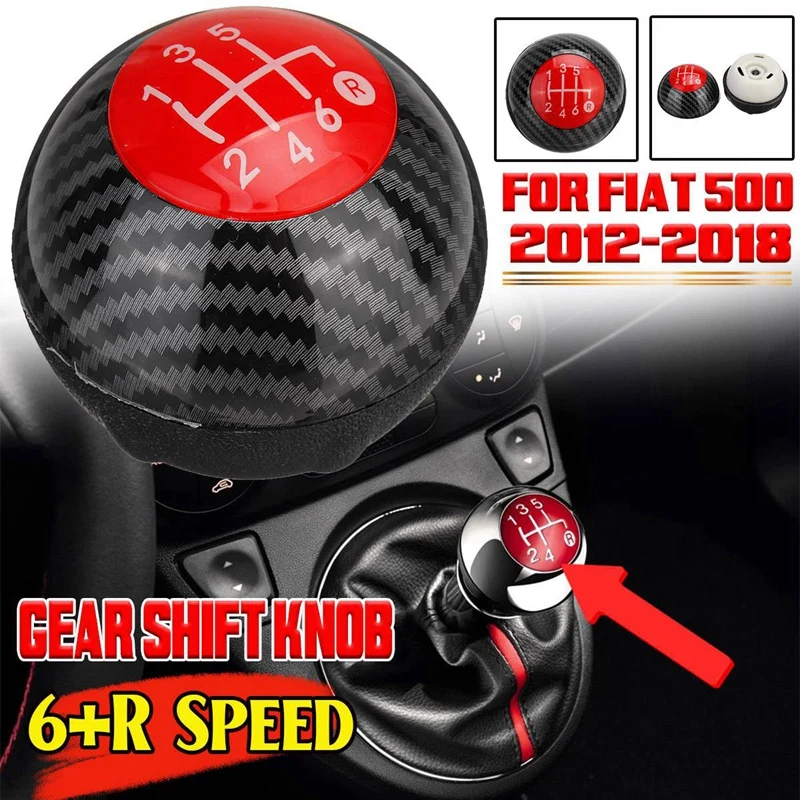 6 Speed Gear Stick Shift Lever Knob Manual Transmission 55344048 For Fiat 500 2012-2018