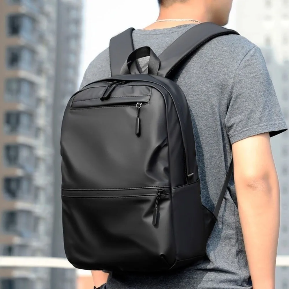 Casual Large Capacity Men Backpack Waterproof Black Student School Bag Leisure Multi-pocket Travel Knapsack Male